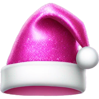 Pink Santa hat shiny glittery  emoji