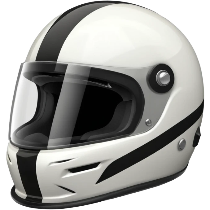 stylized racing helmet with a visor and two bolts on top emoji