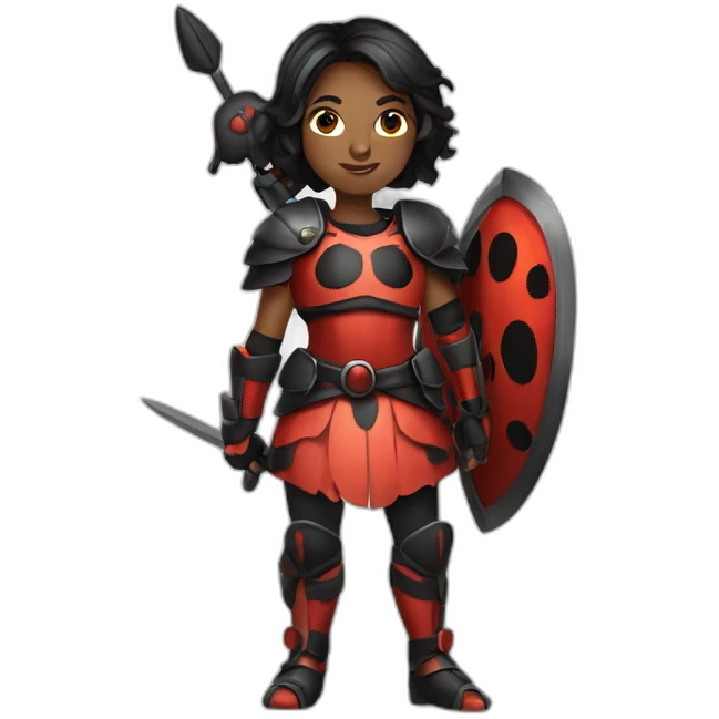 a female ladybug who is a warrior emoji