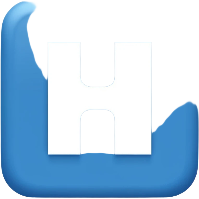 blue square with white letters "HIS" inside emoji