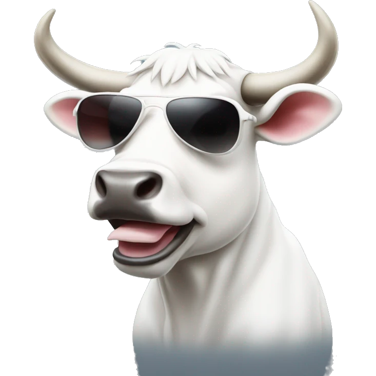 white bull with sunglasses emoji