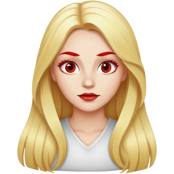 Chica guera  con pelo largo y cejas rojas  emoji