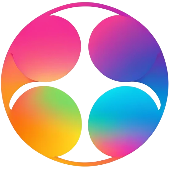 generate 3 cicles with neon gradient colors and making 120 degrees from the axis with eachb other emoji