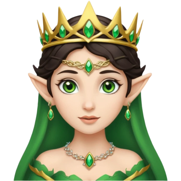 elf woman wearing tiara and dark hair emoji
