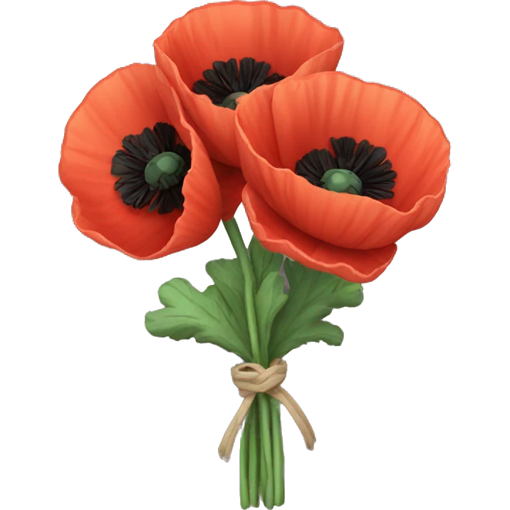 Poppy flower bouquet  emoji
