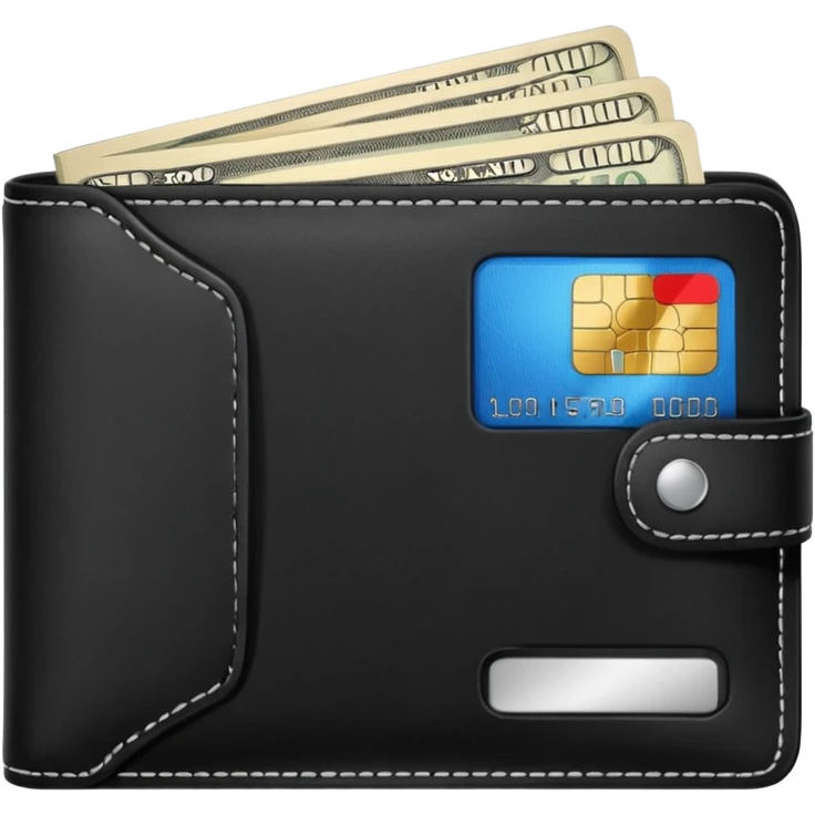 portefeuille avec billet et carte bancaire emoji
