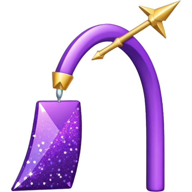 Glitter Arco e flecha roxo emoji
