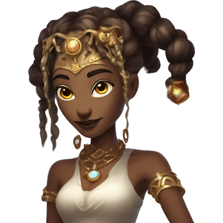 "Technomancy is the use of magic or mystical powers to control and manipulate technology” + "It's kind of like cyberpunk magic or how in some games, characters hack into systems using magic." 🖥️⚡🧙‍♂️ Make a ancient vampire technomancy goddess emoji