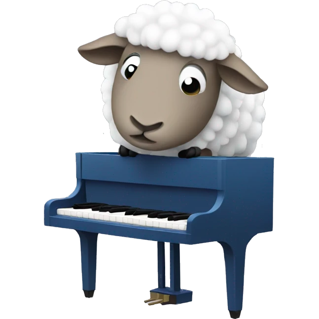 Sheep plays piano, Side view emoji