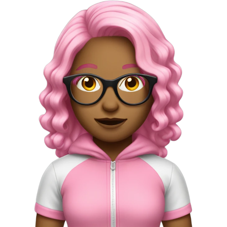 dancing-pink-haired-white-girl-tracksuit- and glasses  emoji