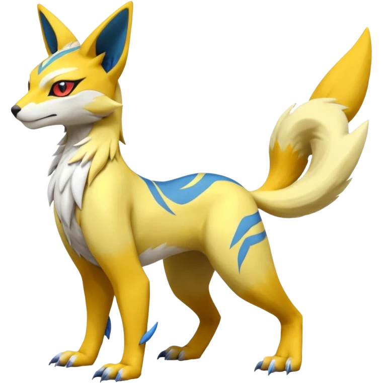 Latias-Vernid-Lombax-Renamon-Zeraora-Bastet-Fakémon-hybrid-fusion-creature, full body emoji