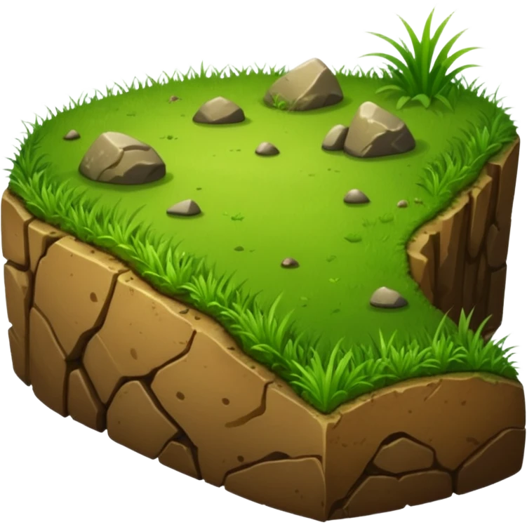 A slice of land. grass on top, dirt on the lower half. emoji