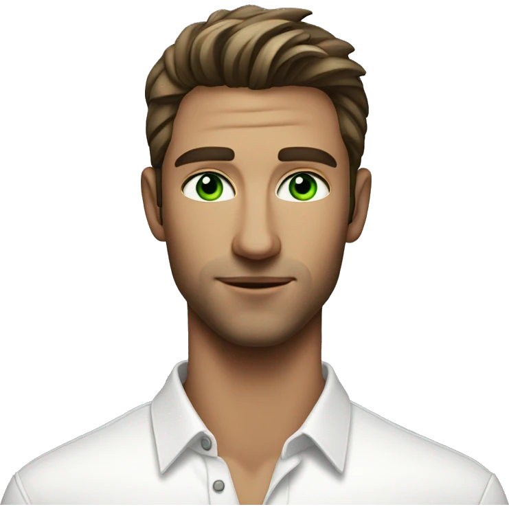 Handsome like a model green eyed man hot in white shirt emoji