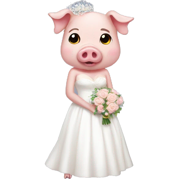 Pig in wedding dress emoji
