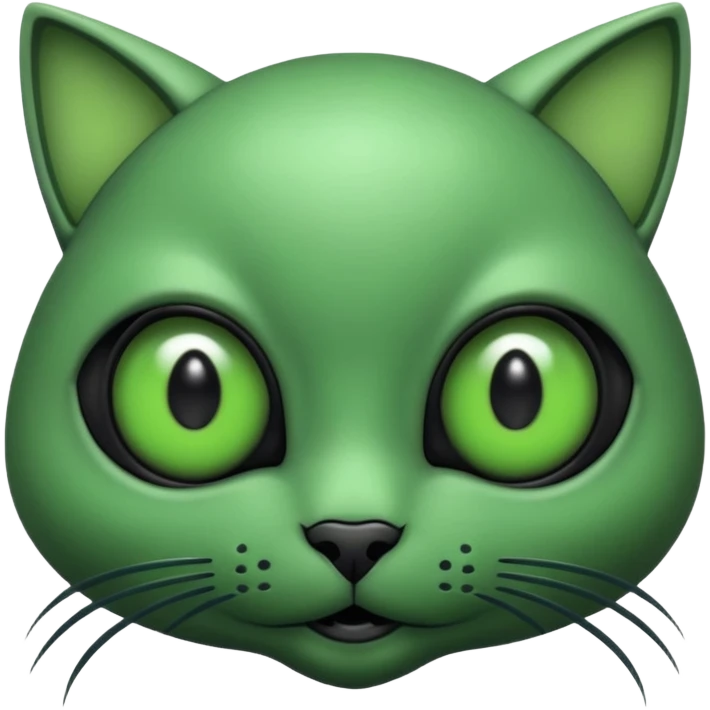 Créame un gato alien verde emoji