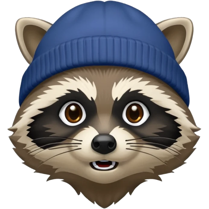 Angry Raccoon bandit with beanie hat branded “Sticky Bandits” emoji