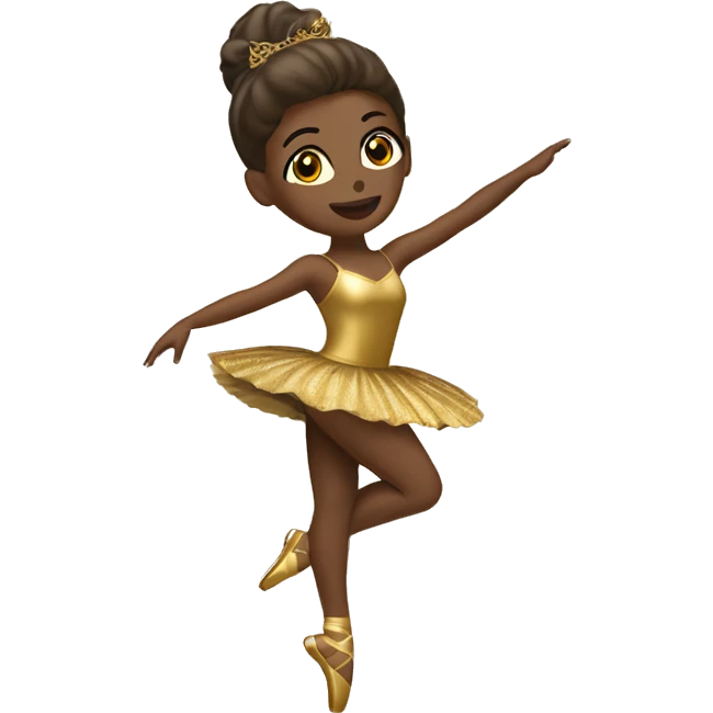  brown ballerina in a gold music box emoji
