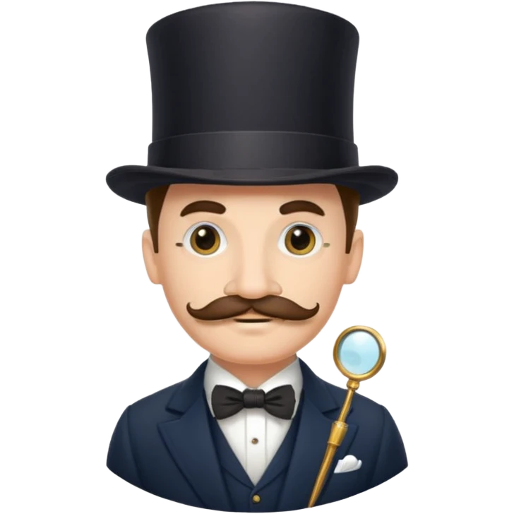 A gentleman of the high society with a moustach, a monocle, an elegant hat being super elitist emoji