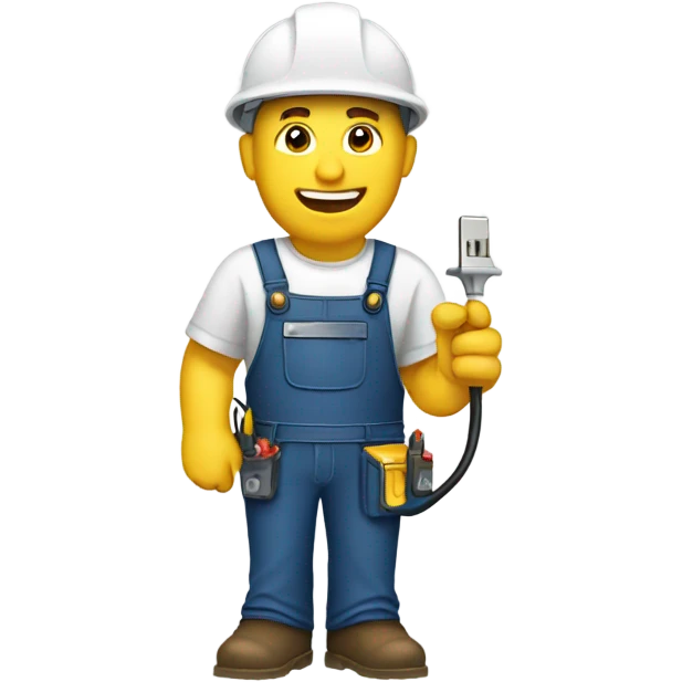 electrician holding a plug emoji