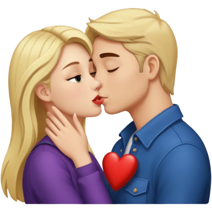 Girl kissing guy emoji