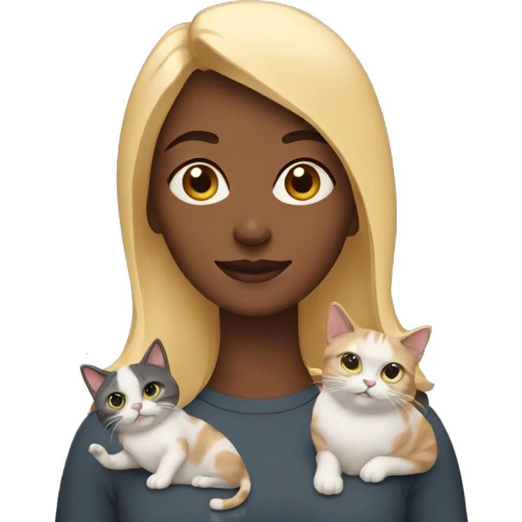 Woman with cats emoji