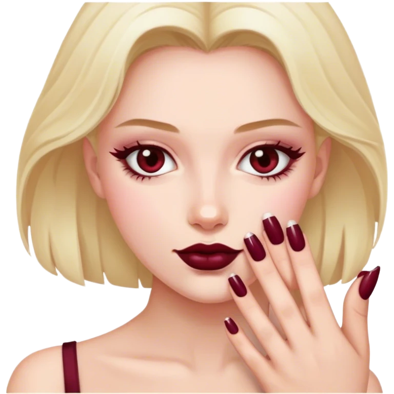  nails Burgundy emoji