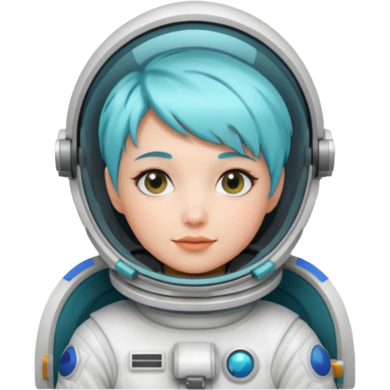 Female astronaut with short aqua hair emoji