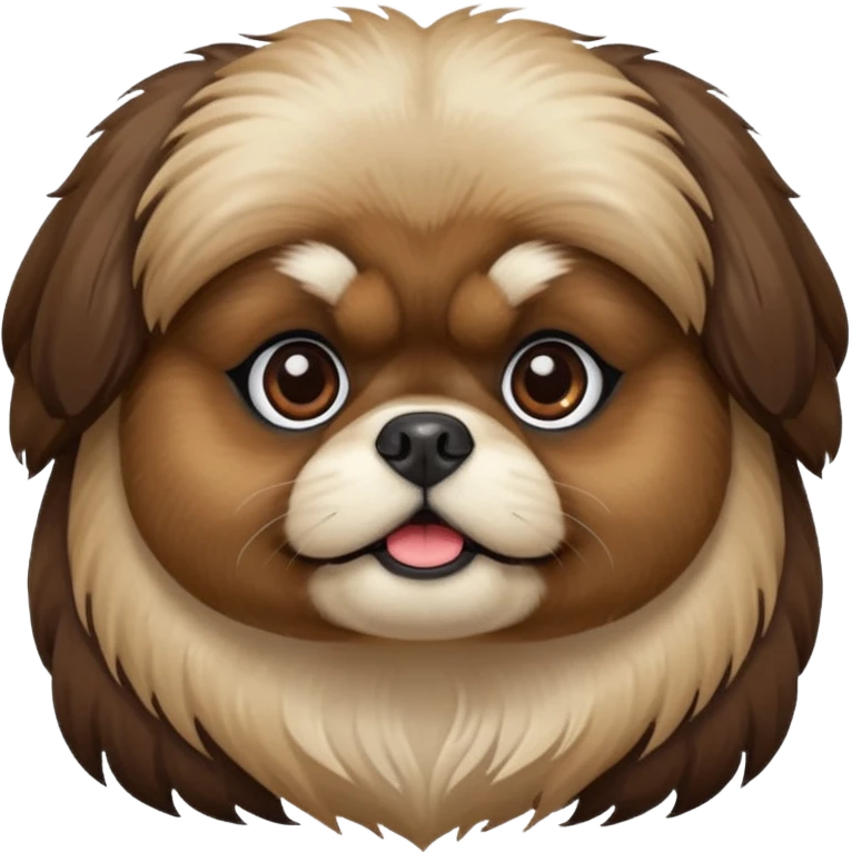 pekingese dog head  dark pekingese emoji