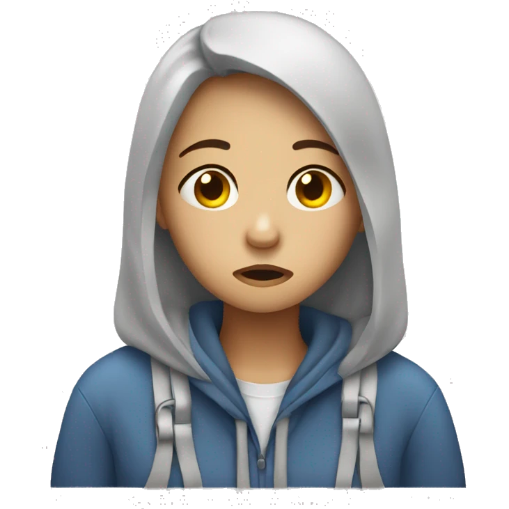 Girl feeling sick emoji