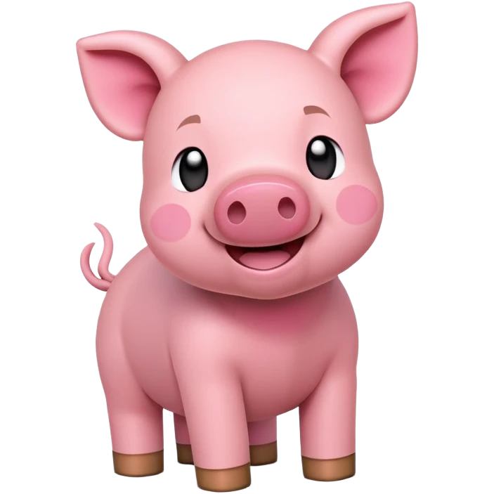 Piglet in Minecraft animation style emoji