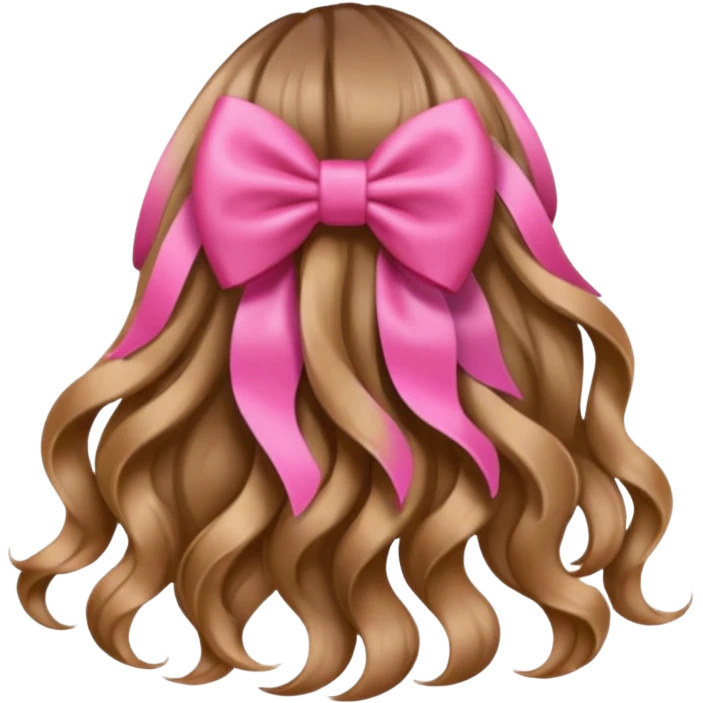 hair from behind with a pink bow emoji