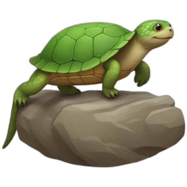 tortue sur une loutre emoji