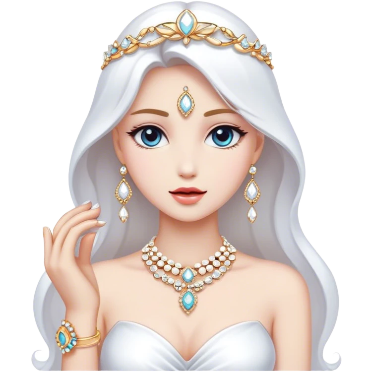 White beauty with jewelry emoji