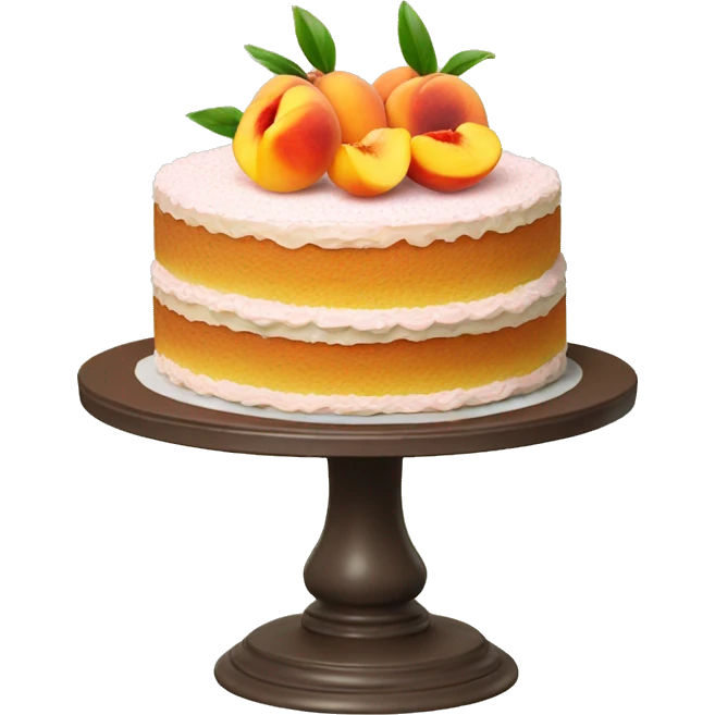 Three layer cake with peaches  emoji