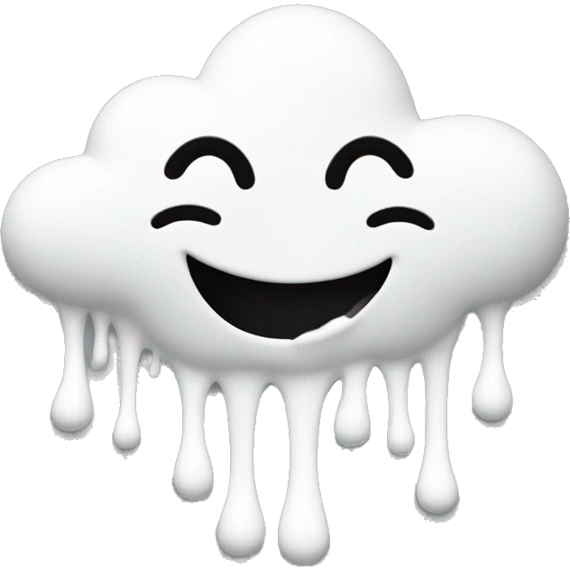White paint dripping from a smiling cloud emoji