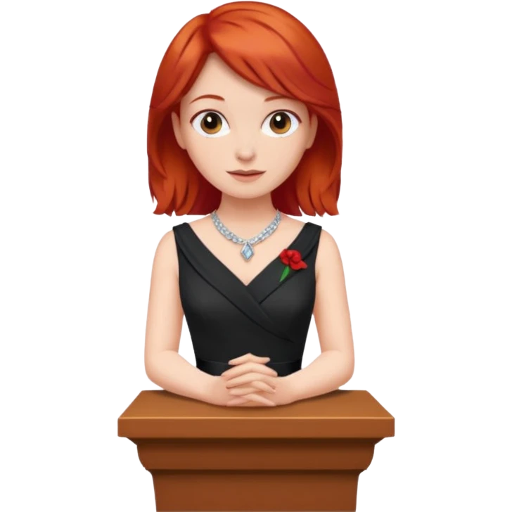 woman with red hair on a podium emoji