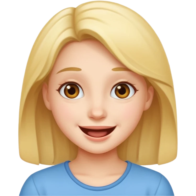 Cute girl overjoyed with happiness emoji