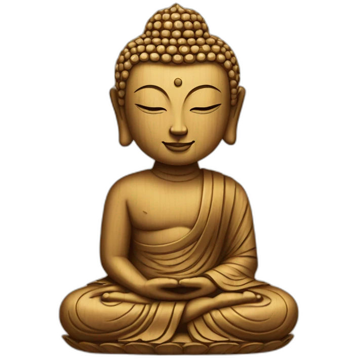 wooden buddha on the lotus emoji