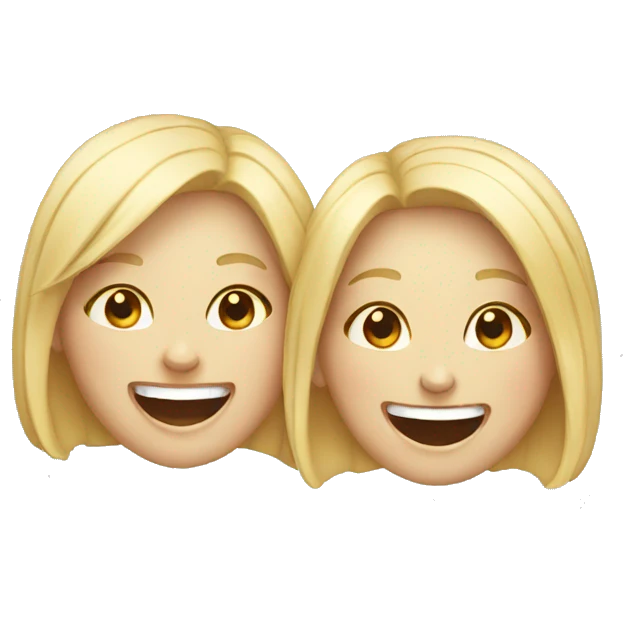 two white girls laughing emoji