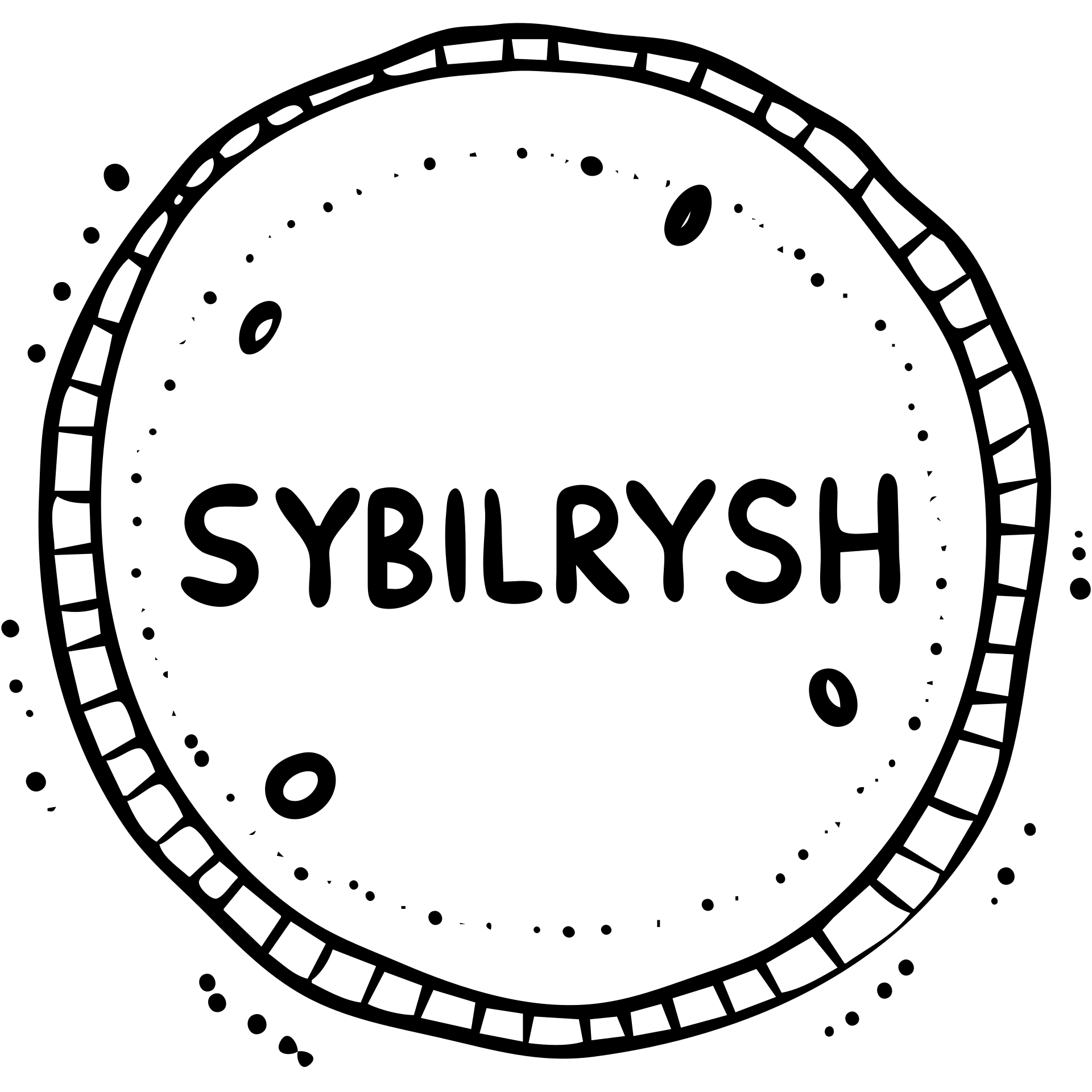 A circular coin with the text "SYBILRYSH" inscribed in the center. The coin has a rim and simple coin detailing. emoji