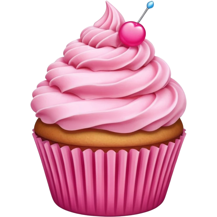 Cupcake with pink icing emoji