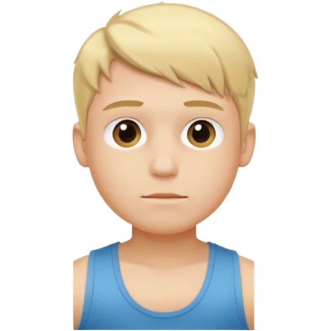 Young blonde boy in tank top emoji