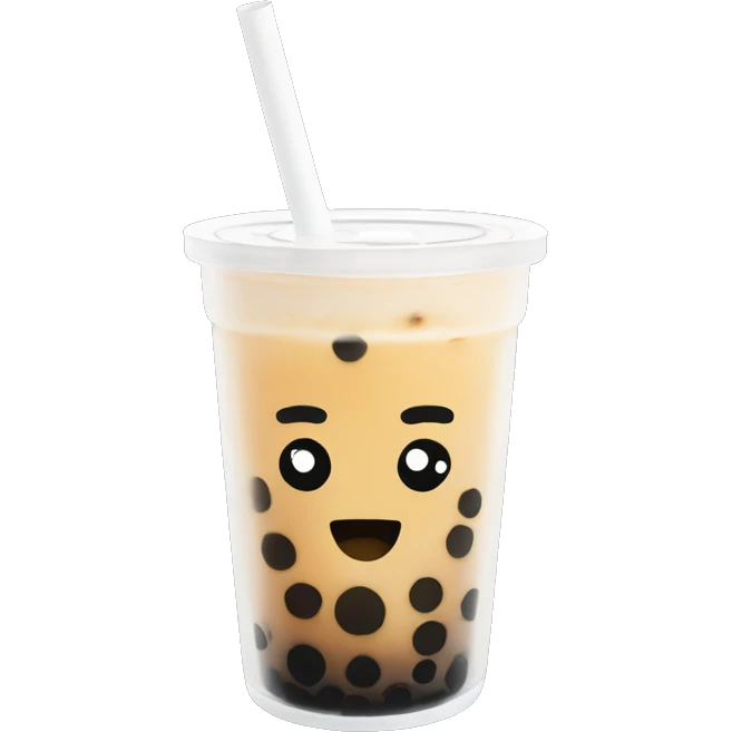 boba tea in cup with one black straw emoji