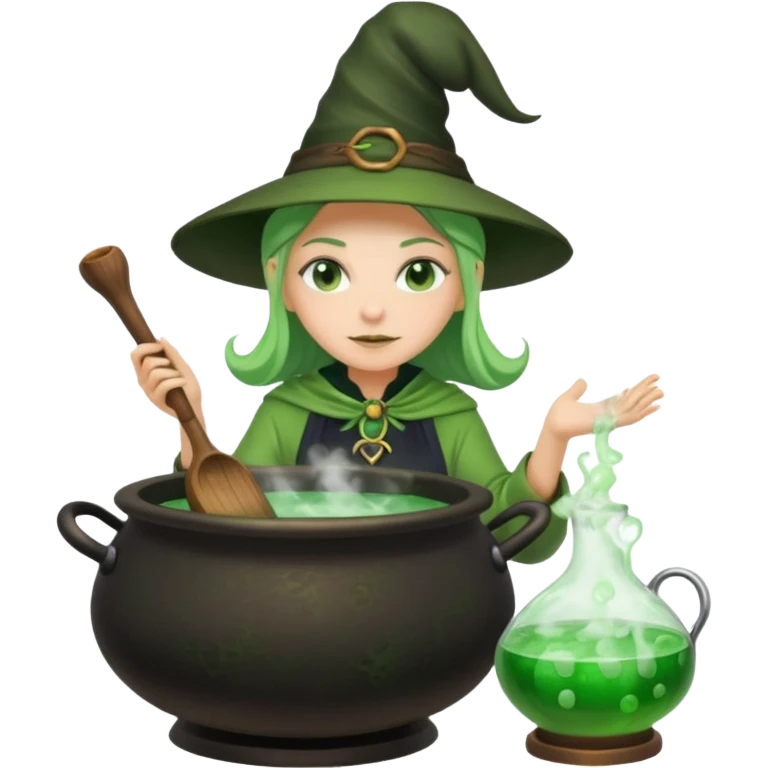 green witch cooking potion emoji