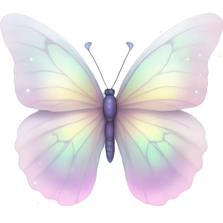 Pastel white iridescent nebula butterfly emoji