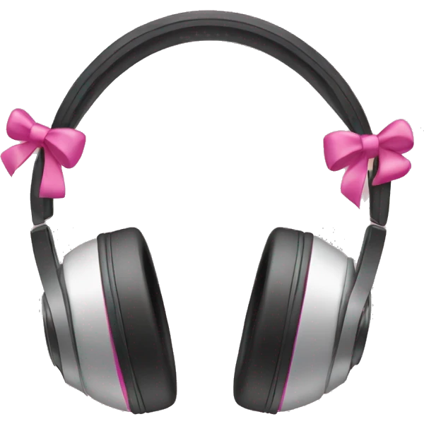 headphones with pink bows on them emoji