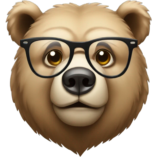 Bear with glasses emoji