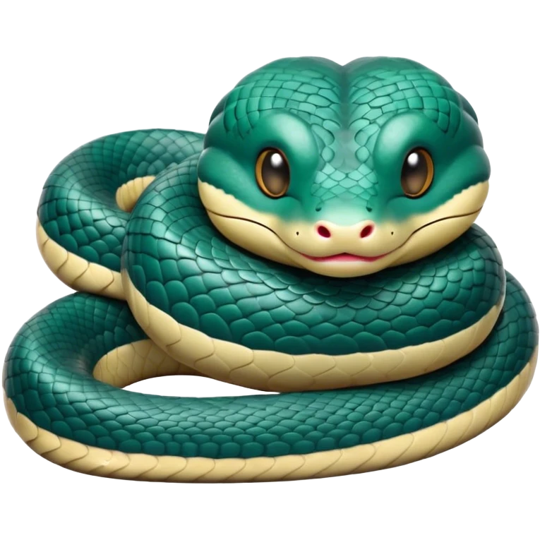 Meme-Worthy Cute Sleeping Chinese Water Snake Portrait Emoji, Head resting peacefully with a contented smile, showcasing a slender, graceful build and a luxuriously soft, shimmering scaled body, eyes gently closed in serene, fluid slumber, Simplified yet hilariously adorable features, highly detailed, glowing with a soft, drowsy aquatic light, high shine, relaxed and utterly lovable, stylized with an air of playful laziness, soft glowing outline, capturing the essence of a sleeping water snake that feels destined to become the next viral sensation of adorable aquatic rest! emoji