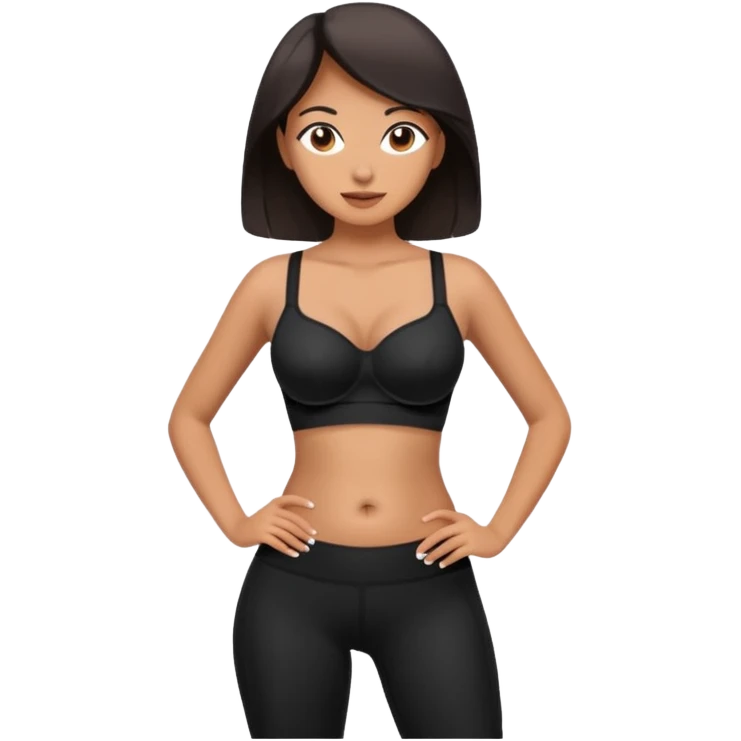 legging brassière noir ventre nombril femme  emoji