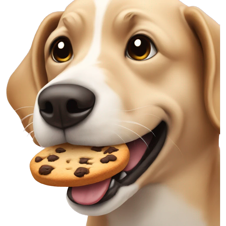 dog eating a cookie emoji